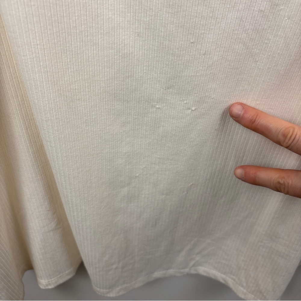 NWT torrid Super Soft Ribbed Sweetheart Top sz 5X Whisper White Lace Trim Tee - Picture 7 of 13